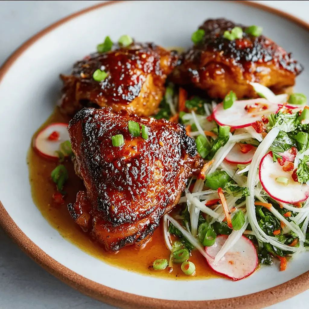 Soy-braised chicken: A juicy twist with kohlrabi salad