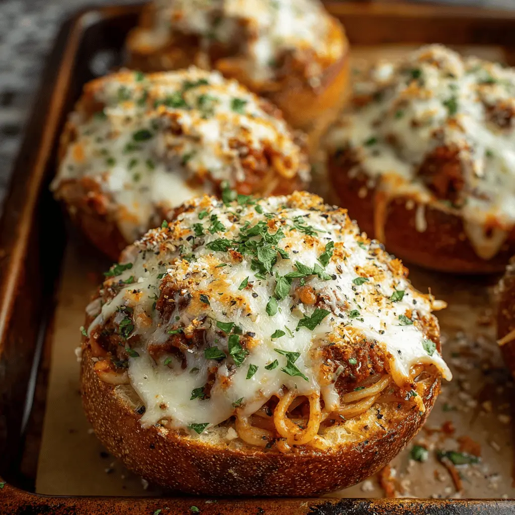 Spaghetti Garlic Bread Bowls: Indulgent Comfort Food Delight