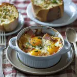 Baked ham and egg pots