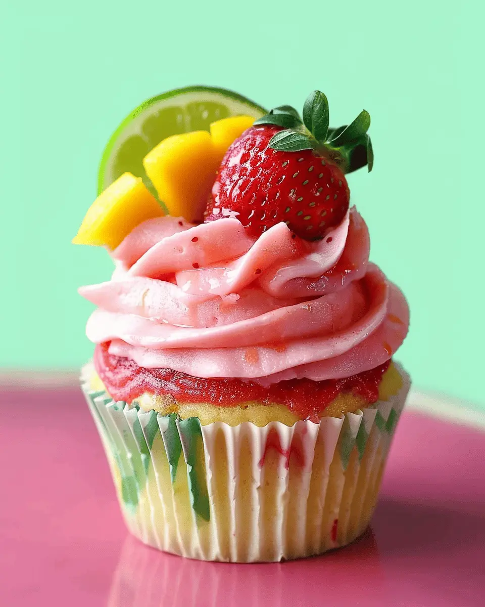 Strawberry Mango Margarita Cupcakes: Indulge in Tropical Bliss