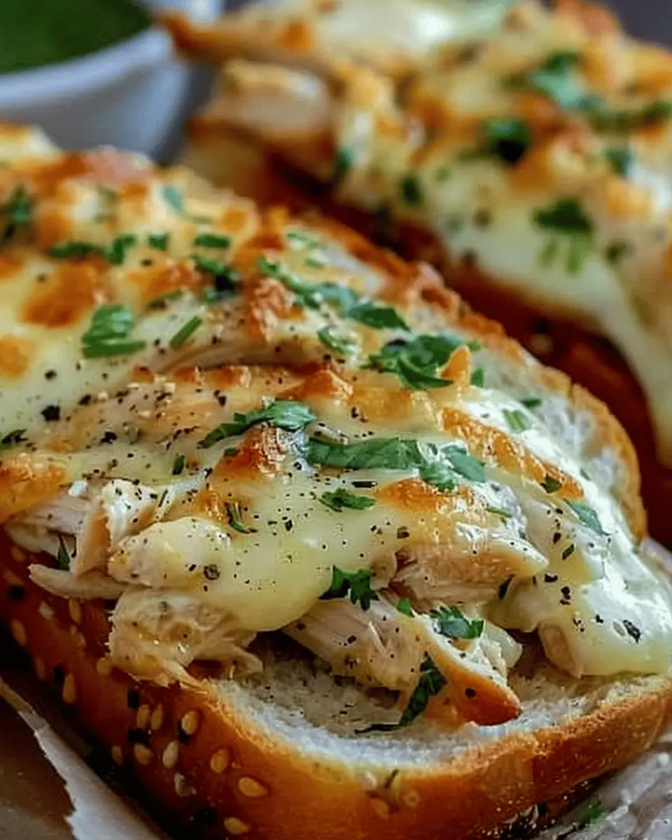Cheesy Chicken Garlic Bread Sandwich with Turkey Bacon Delight