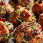 Festive Cranberry Turkey Stuffing Balls