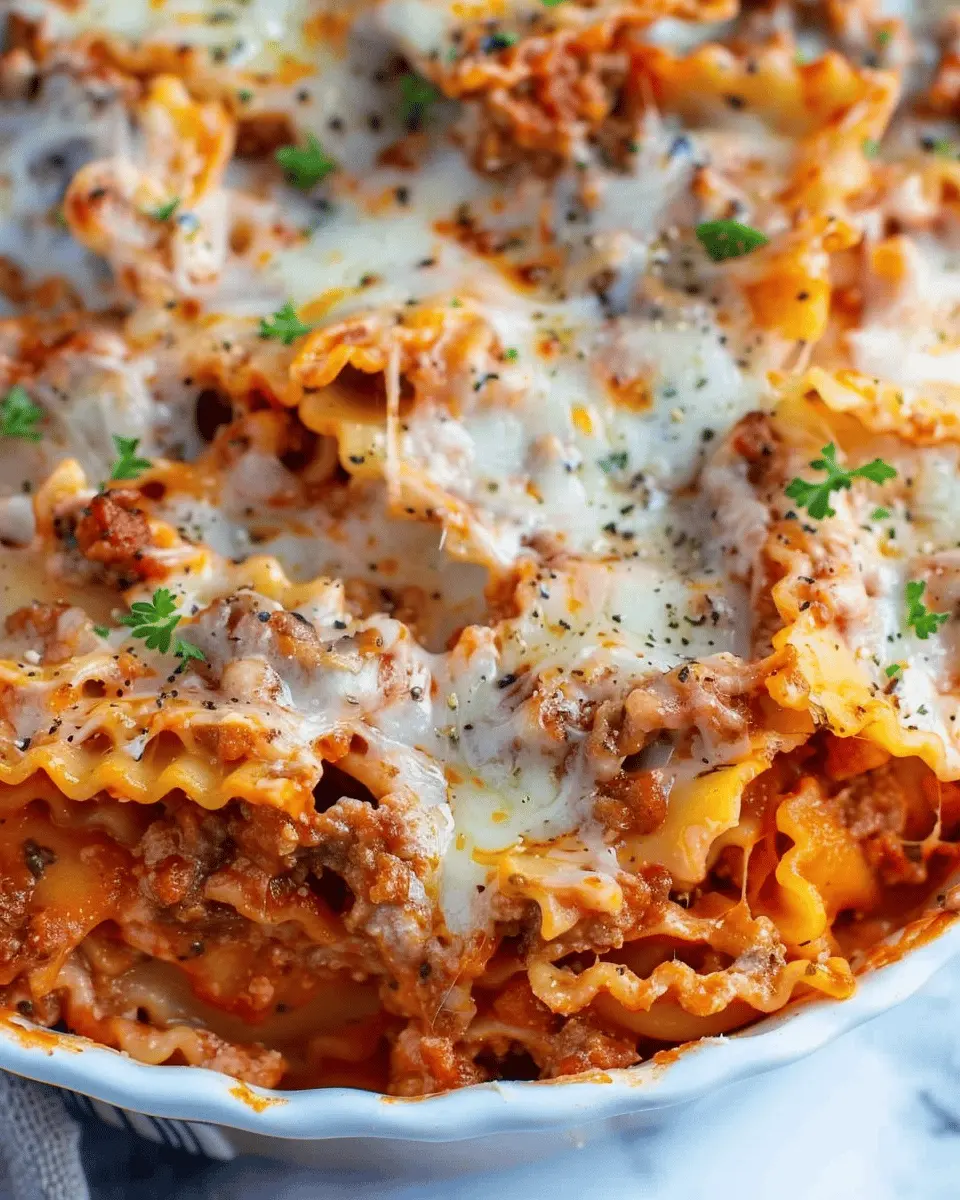 Easy Bow Tie Pasta Lasagna With Turkey Bacon and Chicken Ham Delight