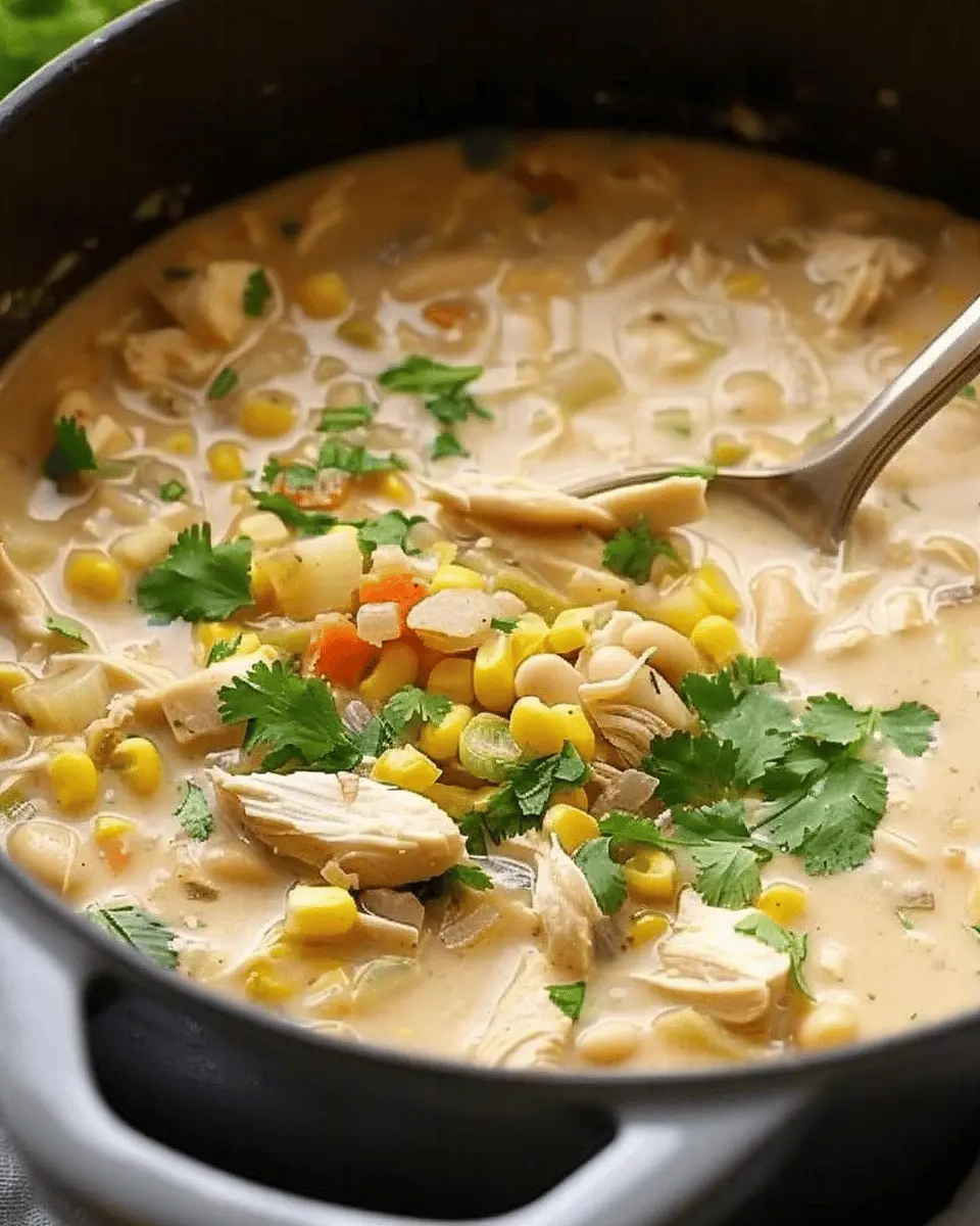 The BEST White Chicken Chili recipe with Turkey Bacon Delight