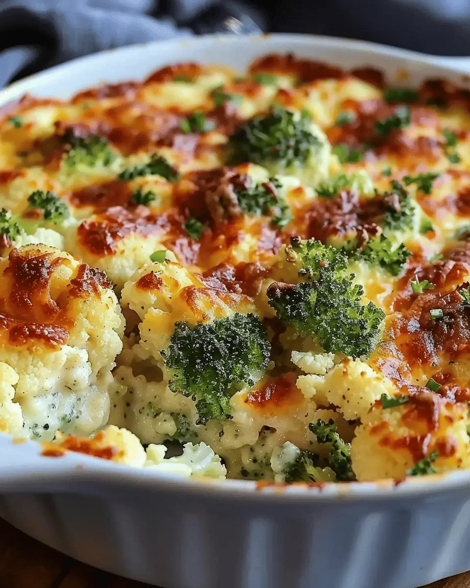 Loaded Cauliflower and Broccoli Casserole: Indulgent Turkey Bacon Twist