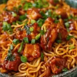 Sticky Garlic Chicken Noodles