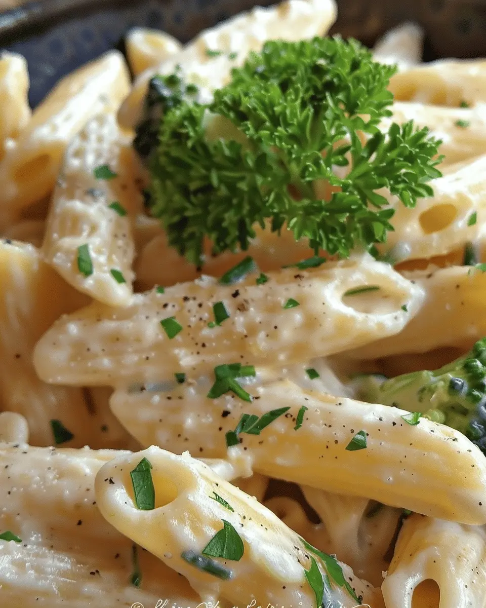 Creamy Garlic Penne Pasta Easy Recipe with Turkey Bacon Delight