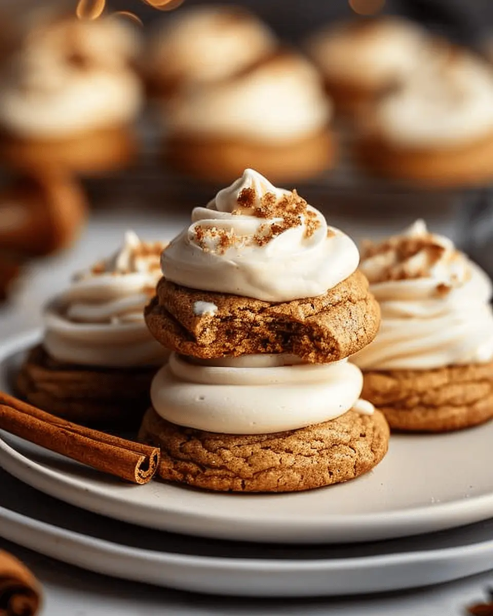 Soft and Cakey Pumpkin Spice Cookies with Cream Cheese Frosting Delight