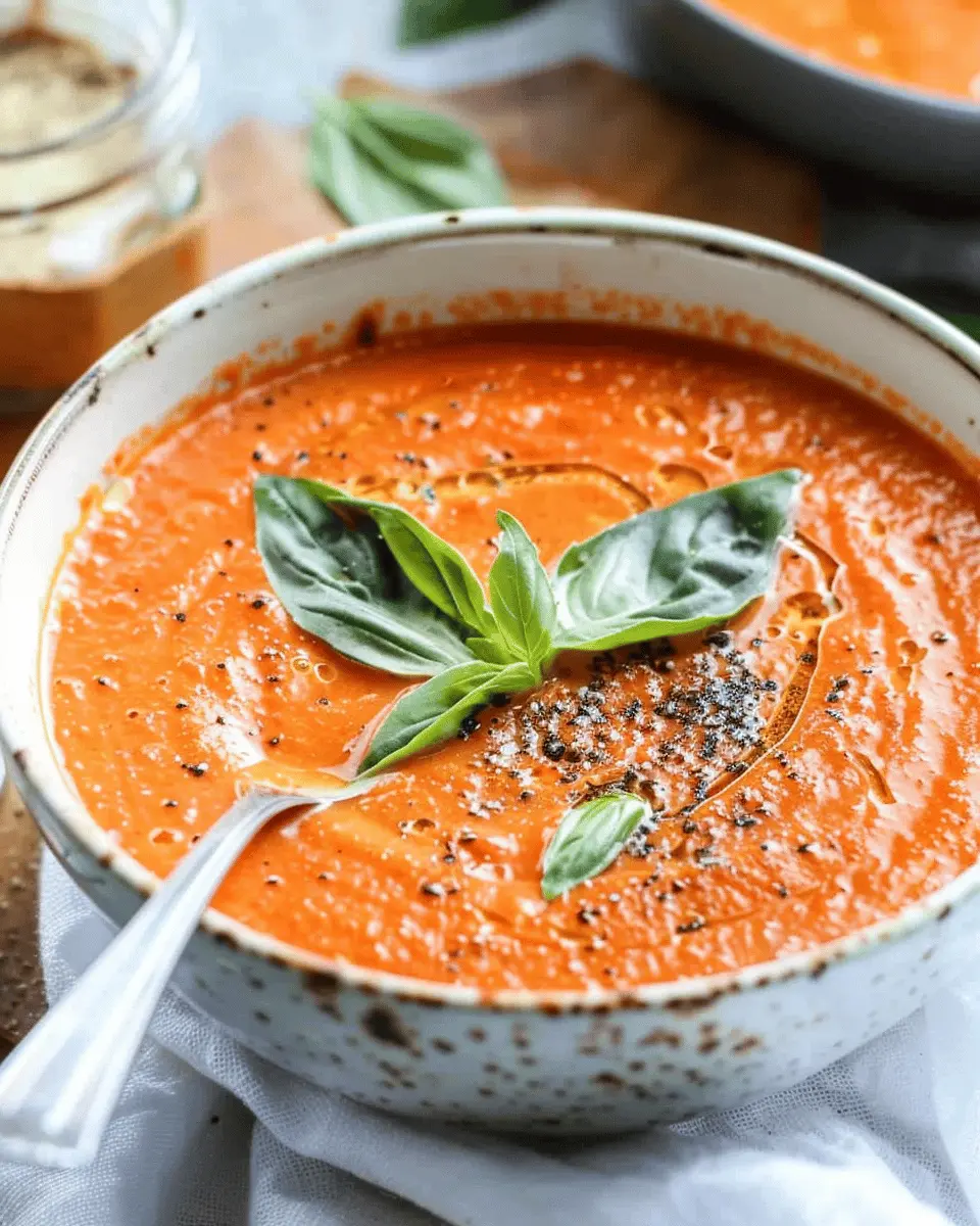 Easy Homemade Roasted Tomato Soup with Turkey Bacon Delight