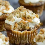 Carrot Cake Muffins with Creamy Cheesecake Filling