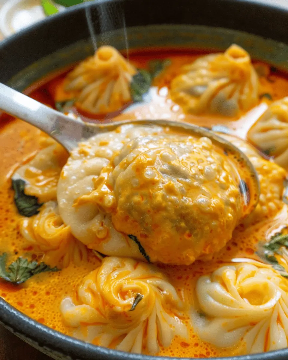 Soup Dumplings in Thai Red Curry Sauce: Indulgent Comfort Food Recipe