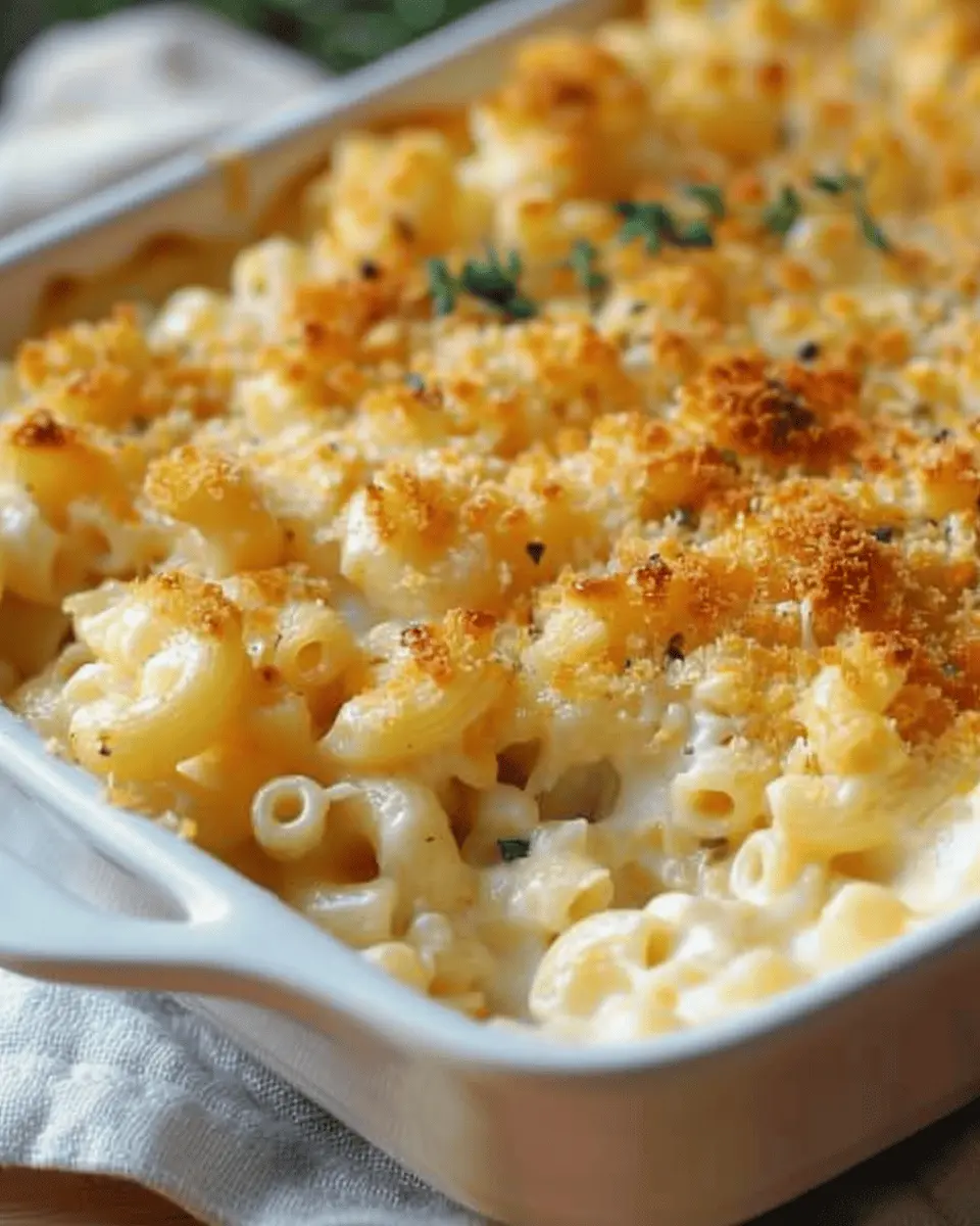Irresistibly Creamy Baked Mac and Cheese with Turkey Bacon Delight