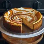 Pumpkin Swirl Gingersnap Cheesecake