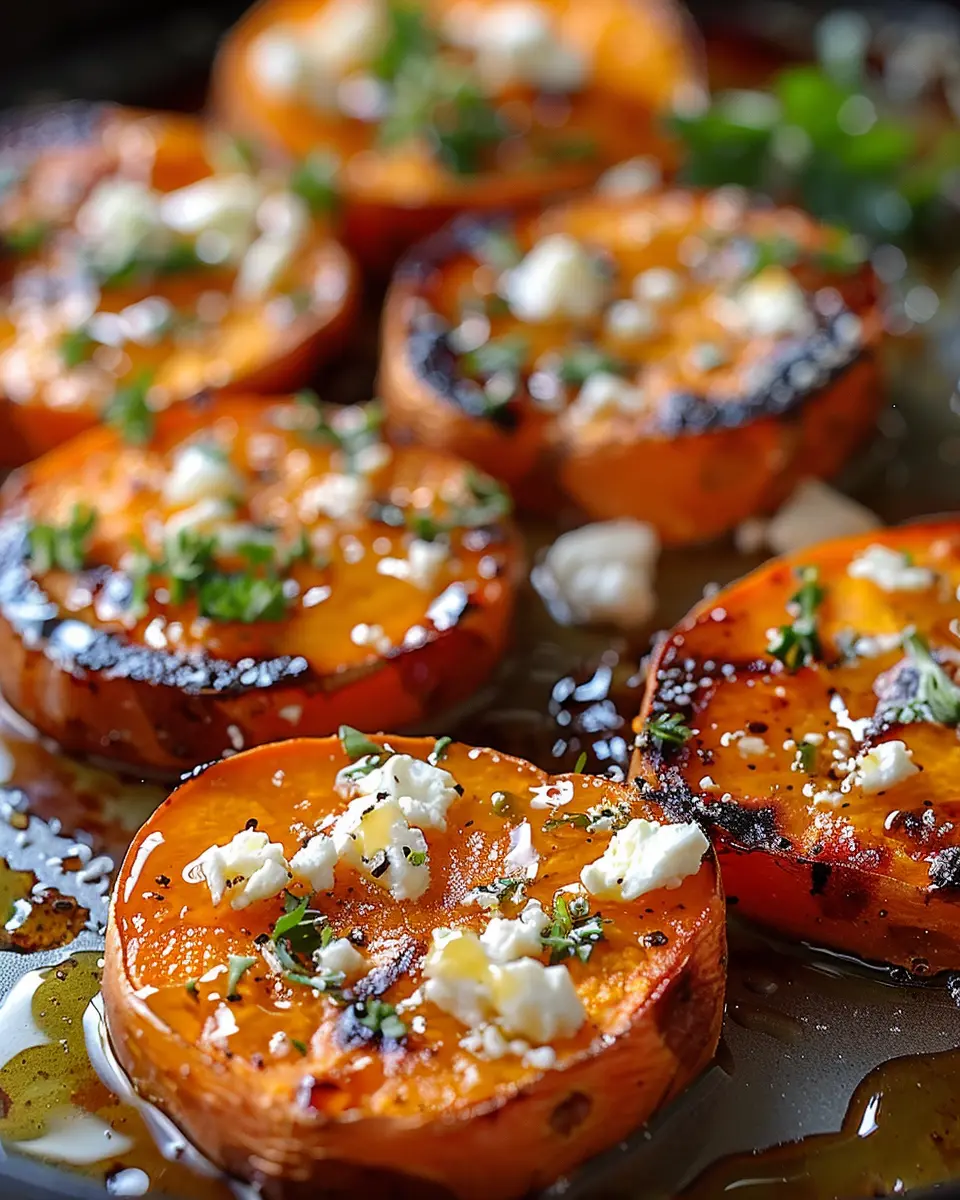 Roasted Sweet Potato Rounds: Easy Honey &amp; Feta Delight