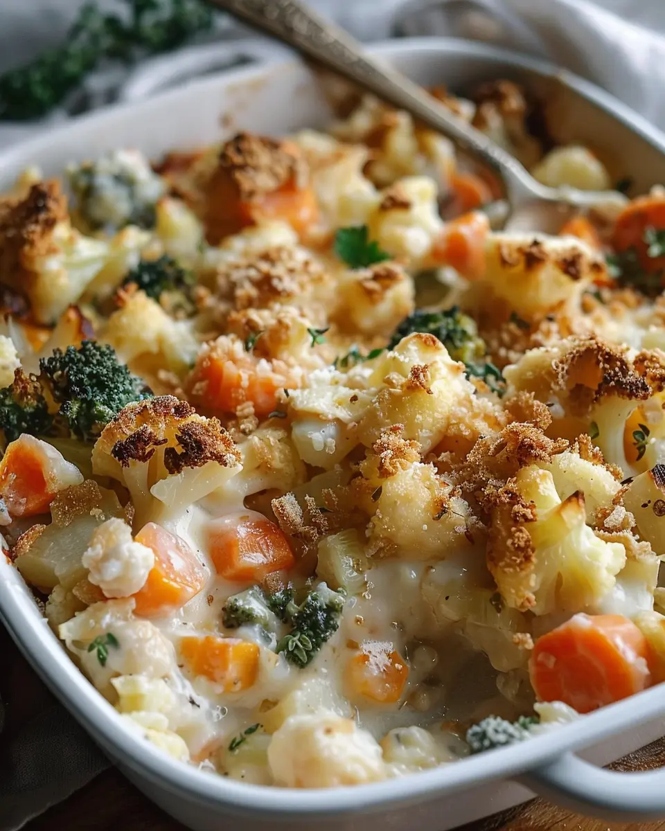 Creamy Winter Vegetable Casserole: A Cozy Delight with Turkey Bacon