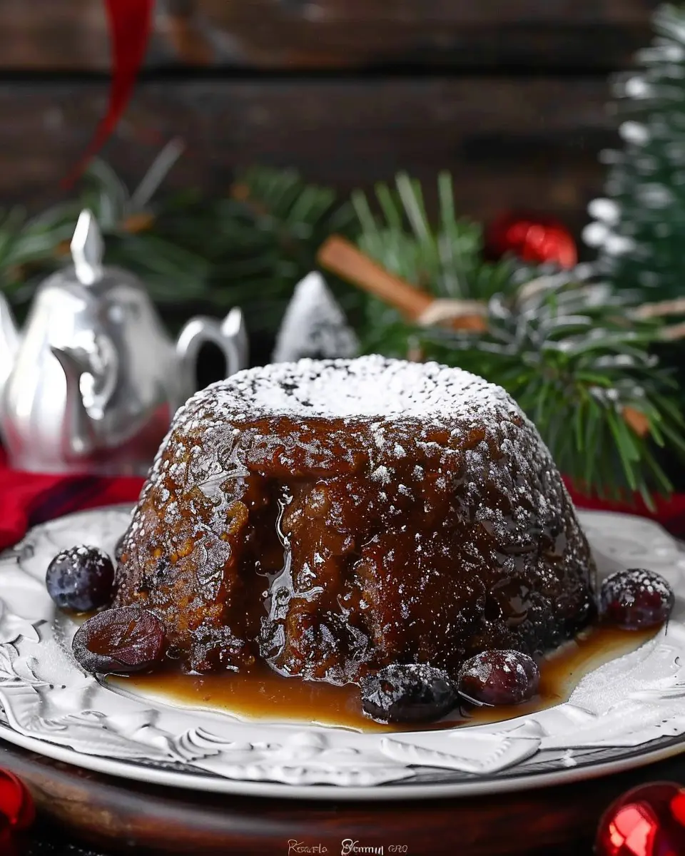 Traditional Plum Pudding: An Indulgent Delight with Brandy Butter Sauce