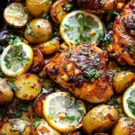 Sheet Pan Lemon Balsamic Chicken and Potatoes.