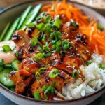 Korean BBQ Chicken Bowls with Gochujang Cream Sauce
