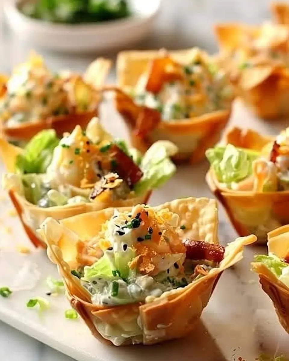 Caesar Salad Wonton Cups with Turkey Bacon: A Fresh Twist for Home Chefs