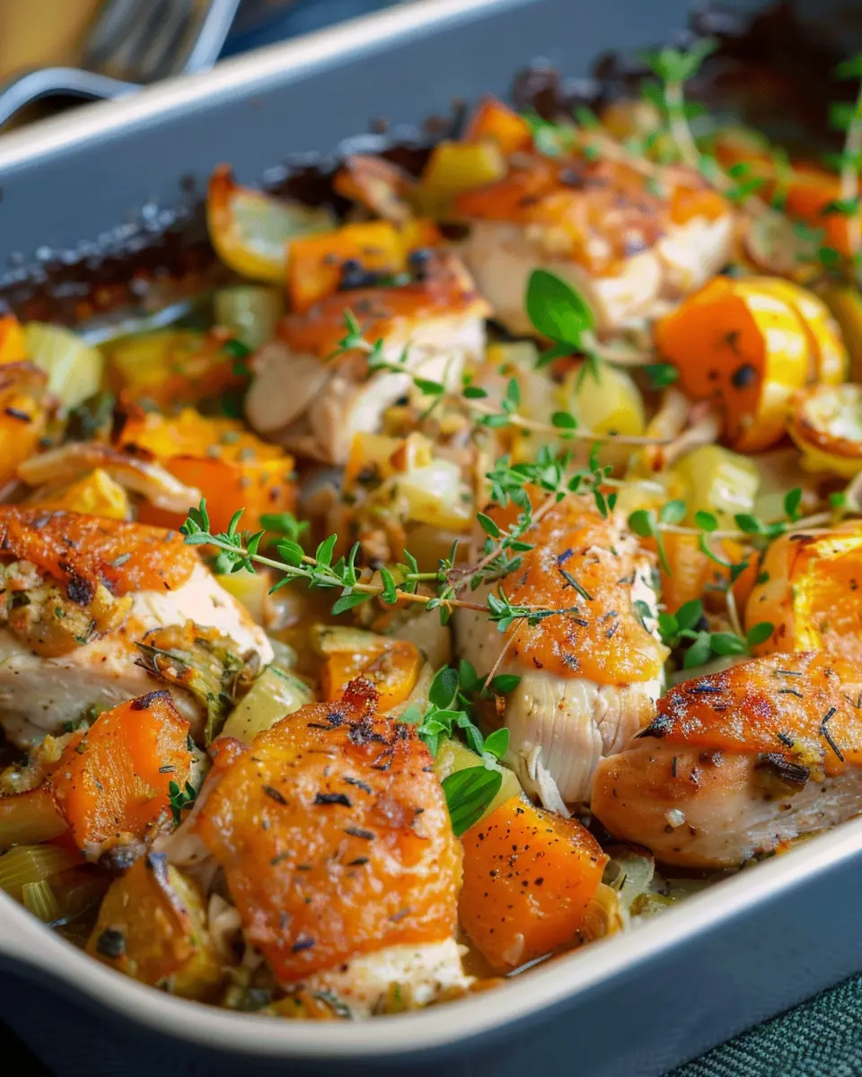 Chicken Leek and Butternut Squash Bake – Easy One-Pan Dinner Delight