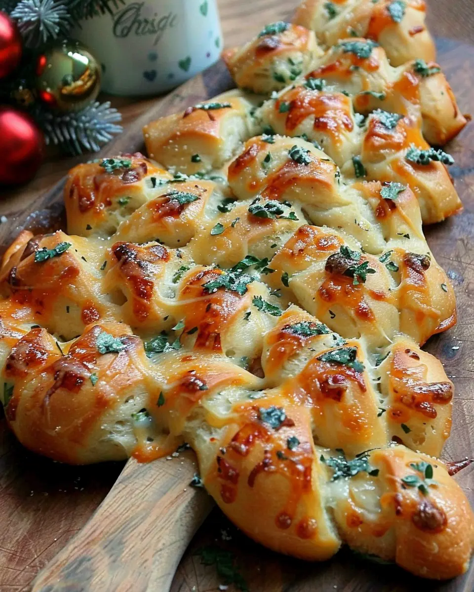 Cheesy Christmas Tree Bread: Easy Holiday Delight for Your Table