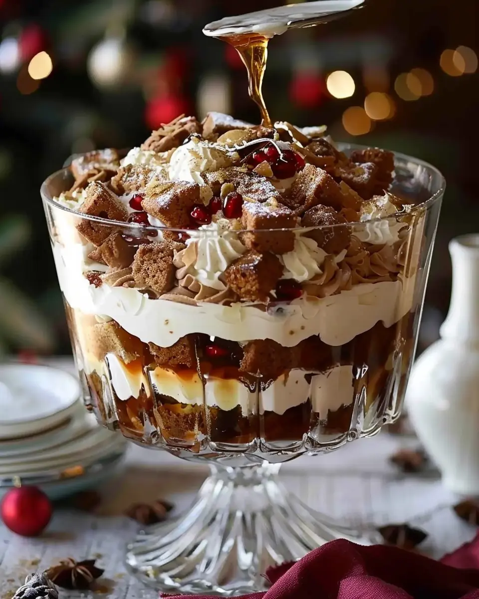 Holiday Gingerbread Trifle: Indulgent Bourbon Cream Delight
