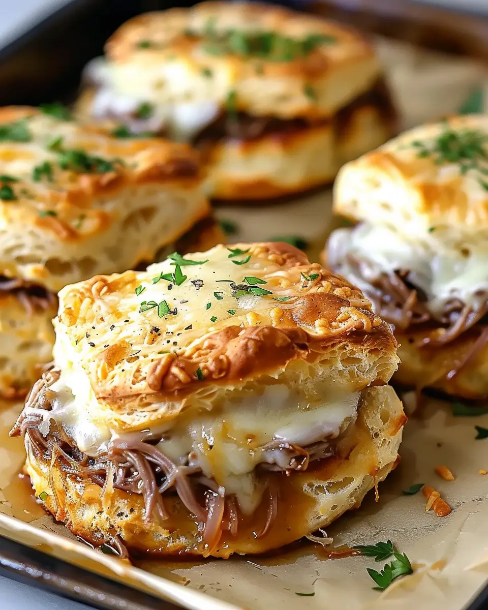 Baked French Dip Biscuits Recipe: Easy Turkey Bacon Comfort Food