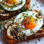 Garlicky Yogurt Toast with Mushrooms, Egg and Za'atar