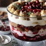 Classic Gingerbread Trifle with Cranberry Curd