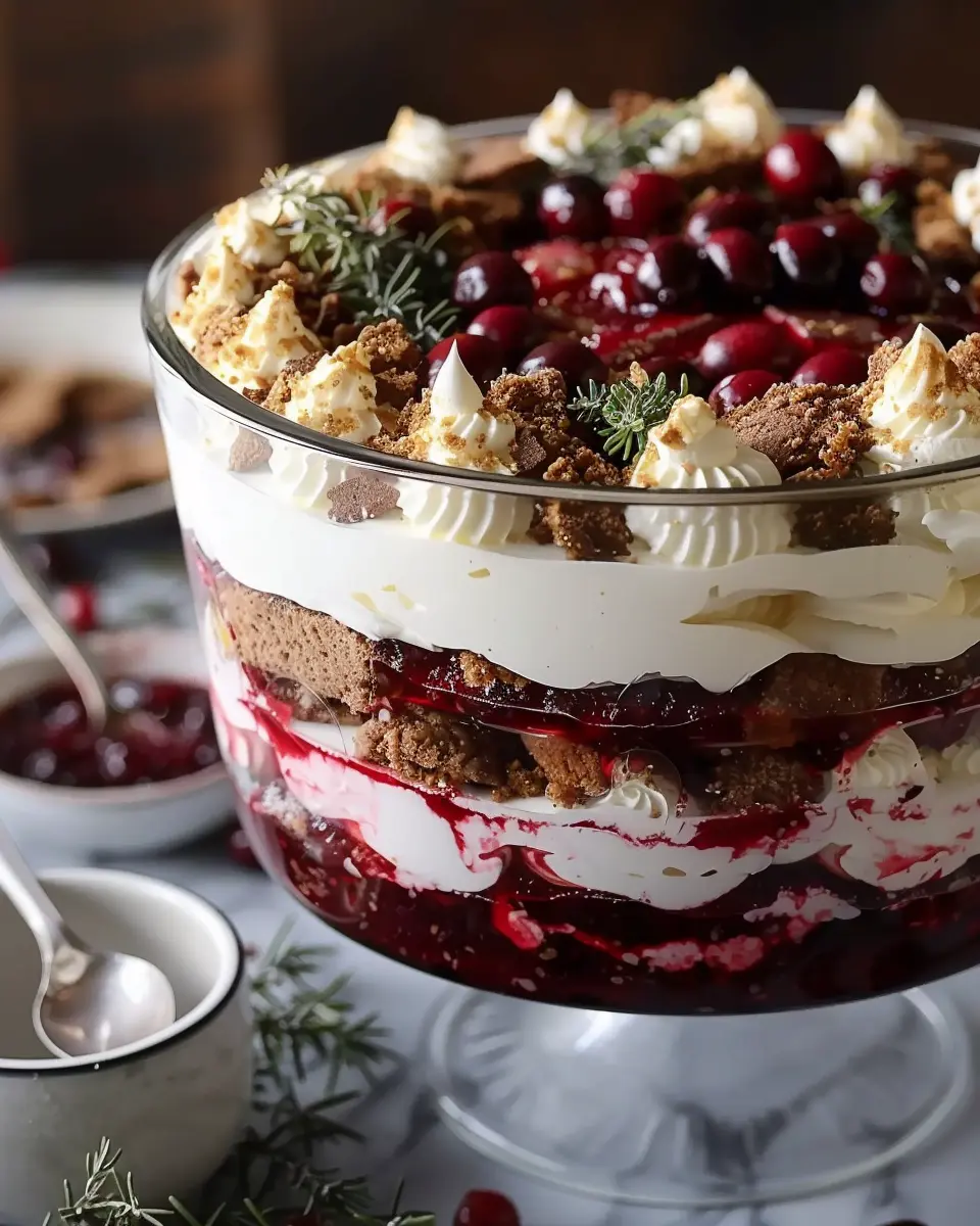 Classic Gingerbread Trifle: Indulgent Layers with Cranberry Curd