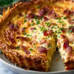Mouthwatering Hash Brown Crust Bacon and Cheddar Quiche