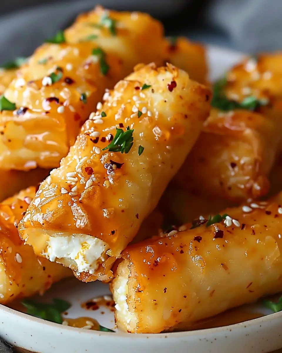 Oven-Fried Feta Rolls with Chili Honey: An Irresistible Delight