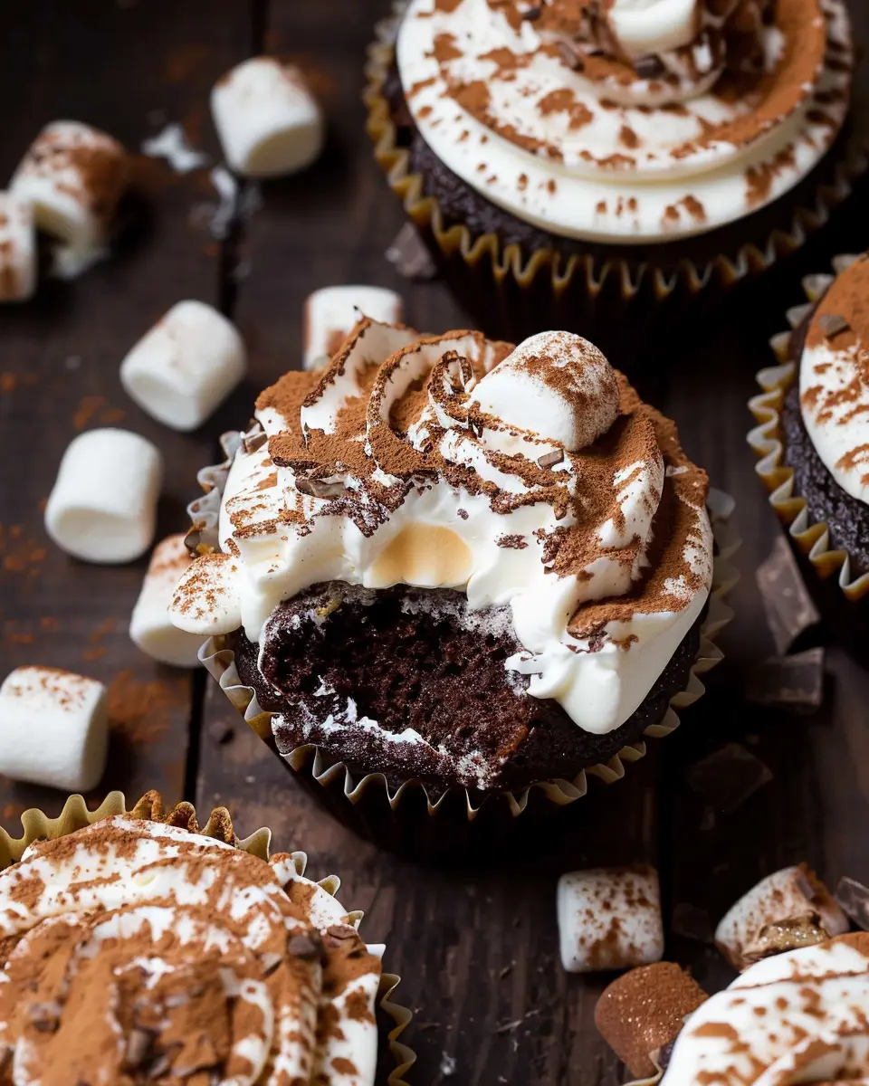 Toasted Hot Cocoa Cupcakes: Indulgent Treats with Marshmallow Filling