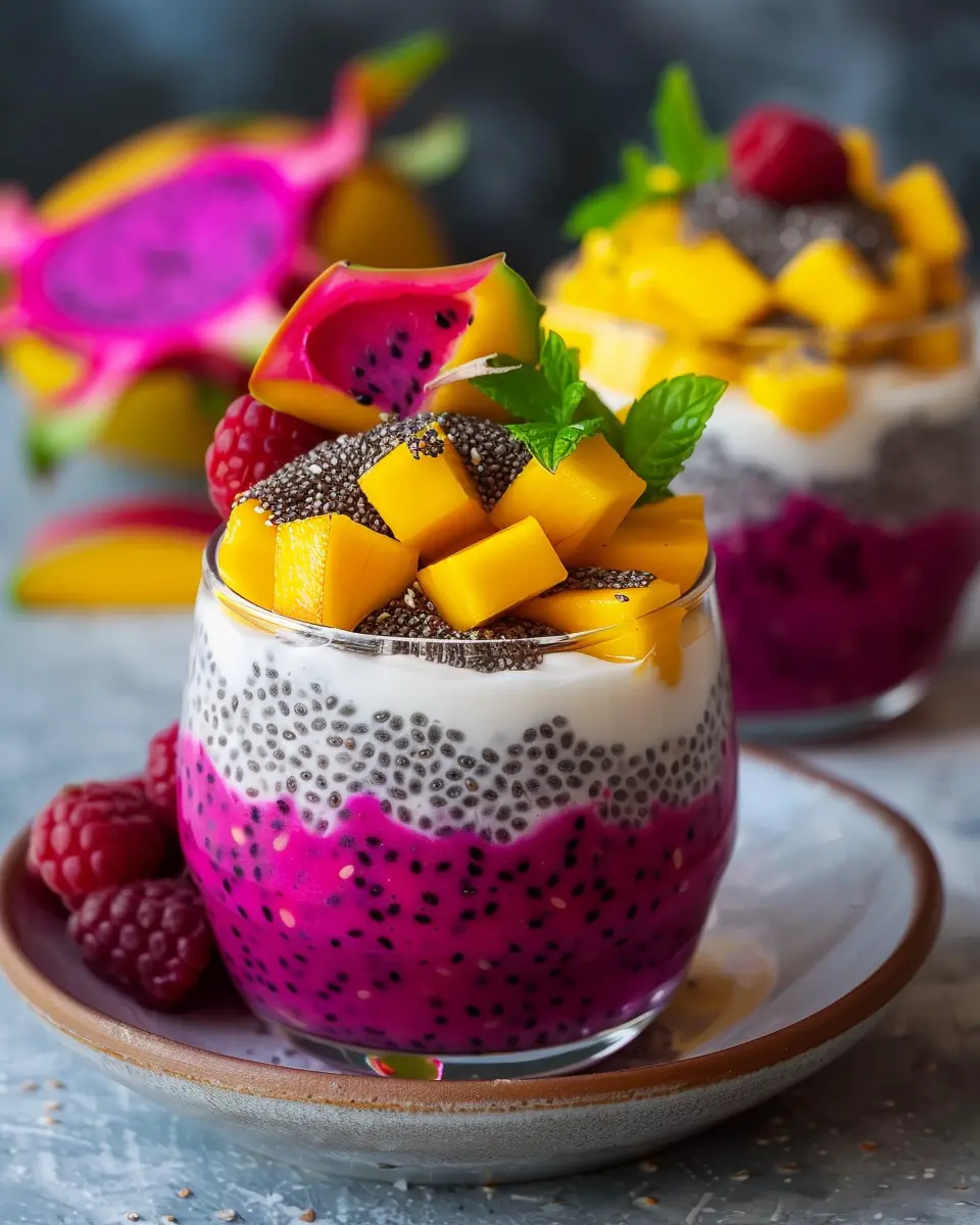 Mango and Dragon Fruit Chia Pudding: Easy, Refreshing Delight
